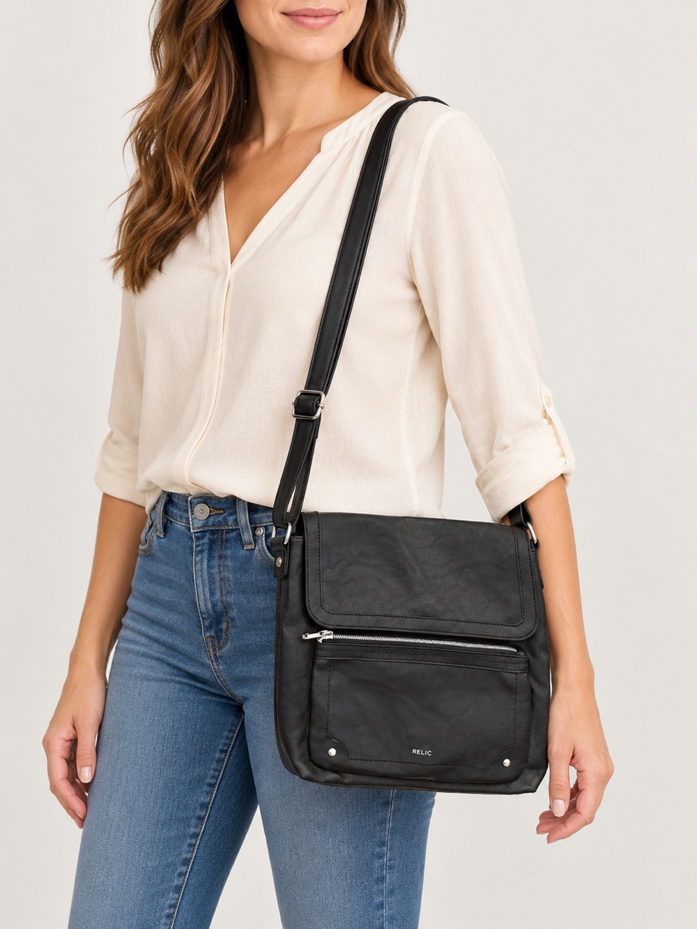 Relic Black Crossbody Bag